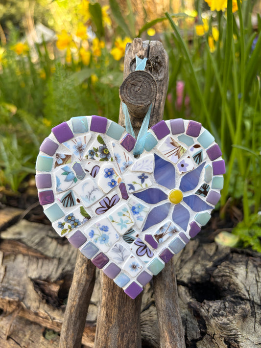 Mosaic Heart - Made with Vintage China