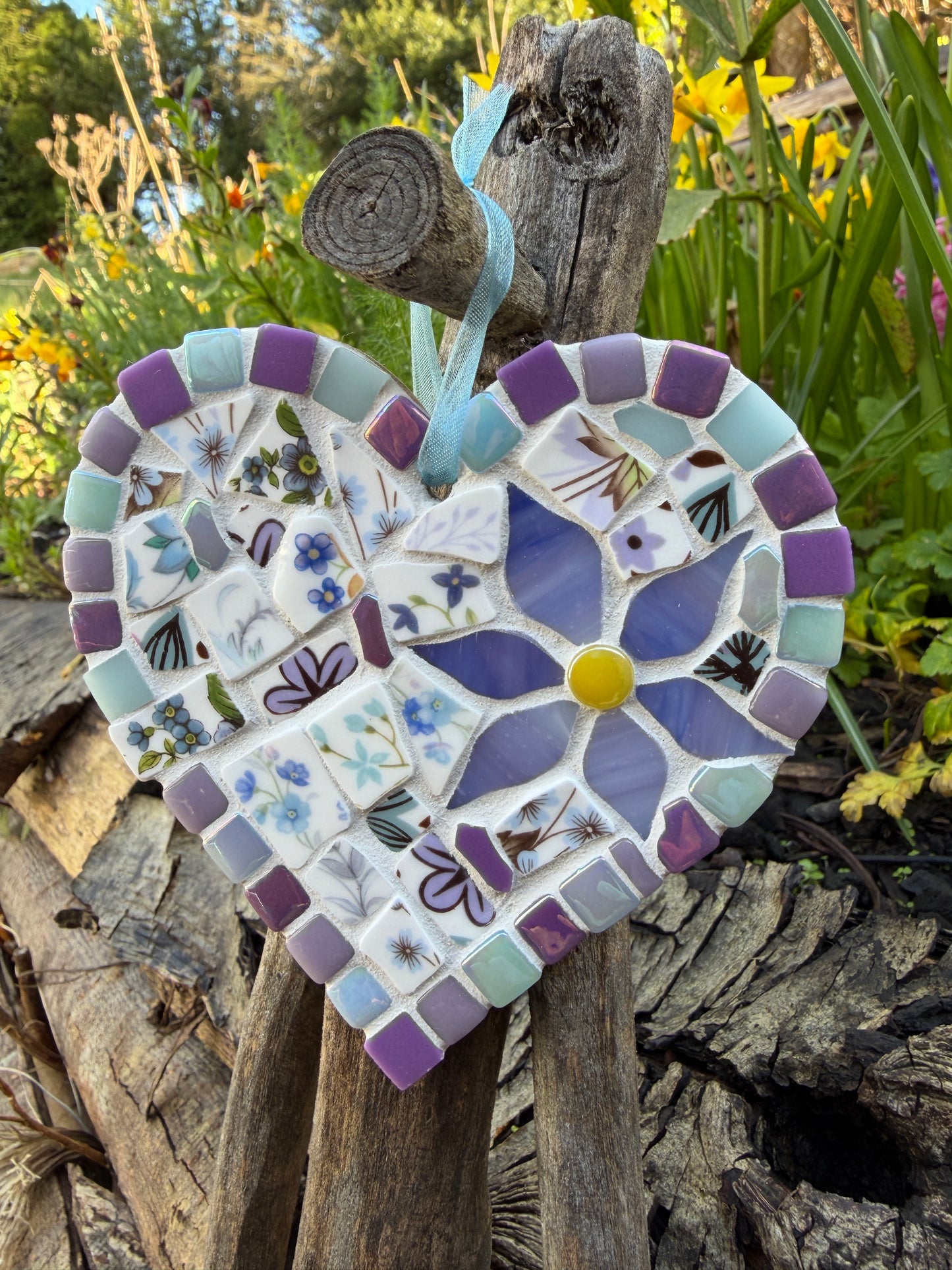 Mosaic Heart - Made with Vintage China