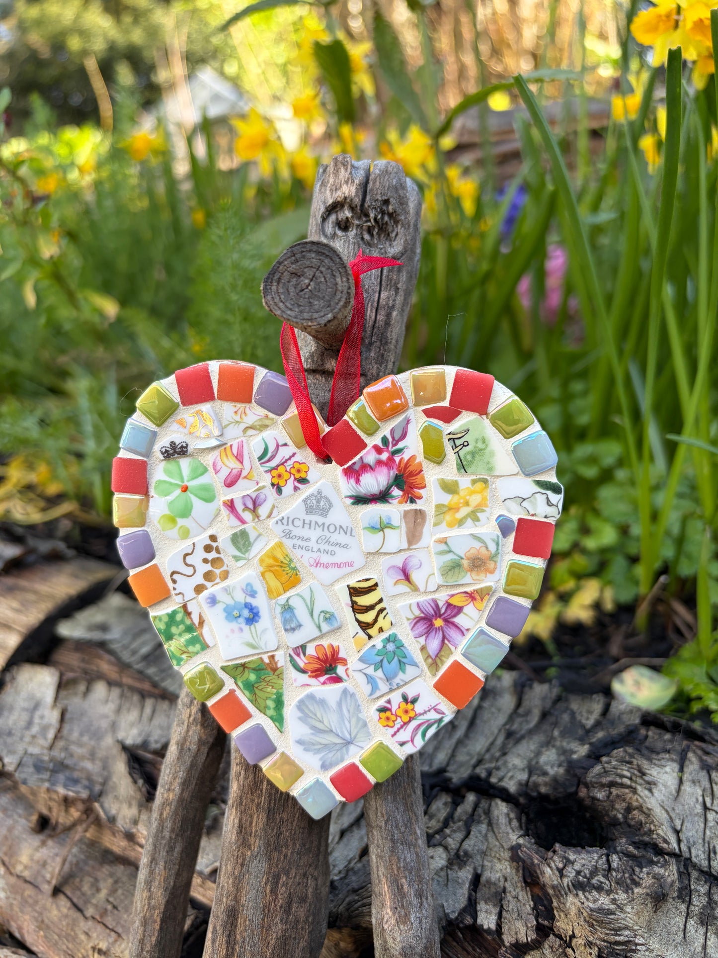 Mosaic Heart - Vintage China