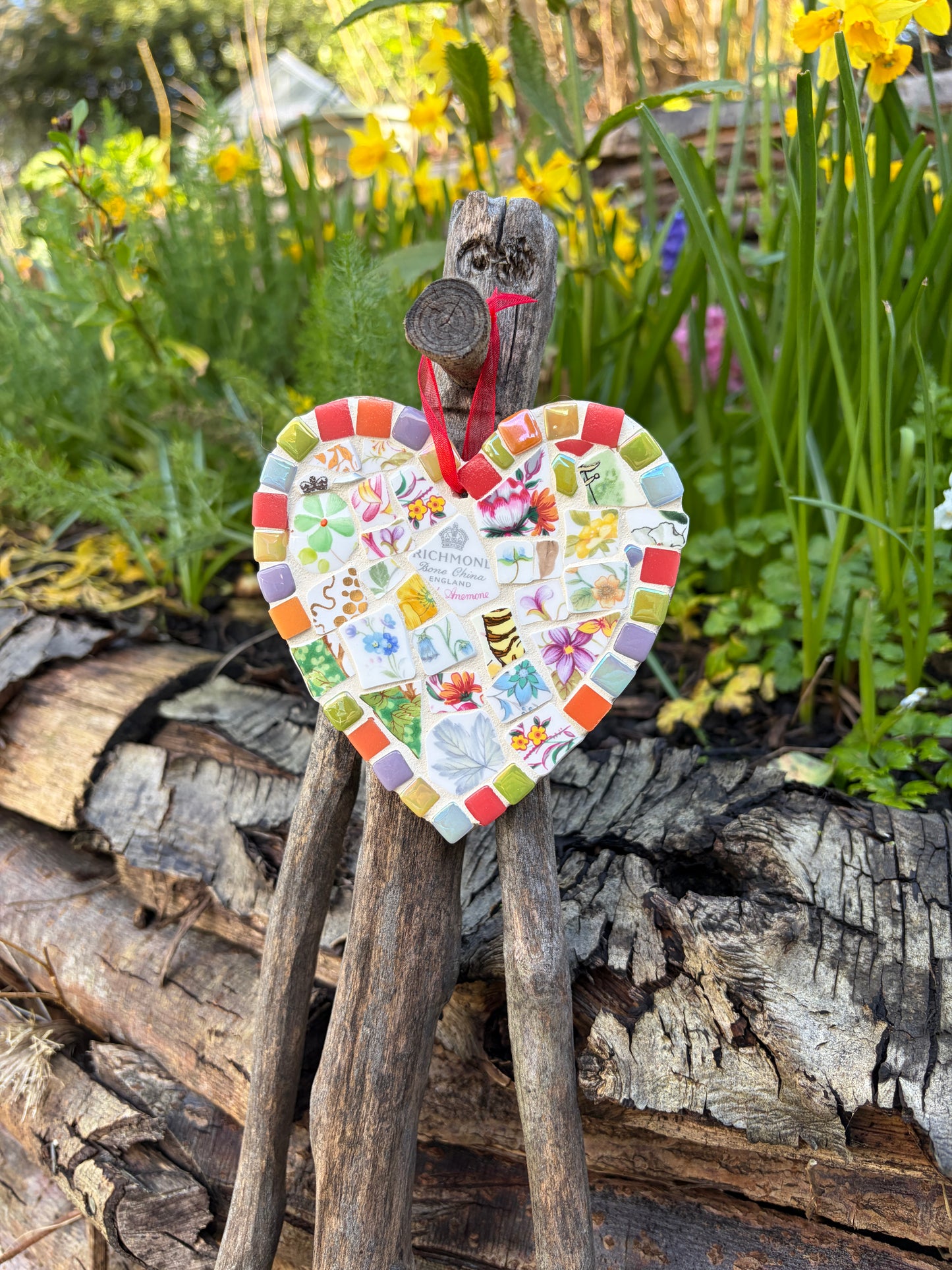 Mosaic Heart - Vintage China