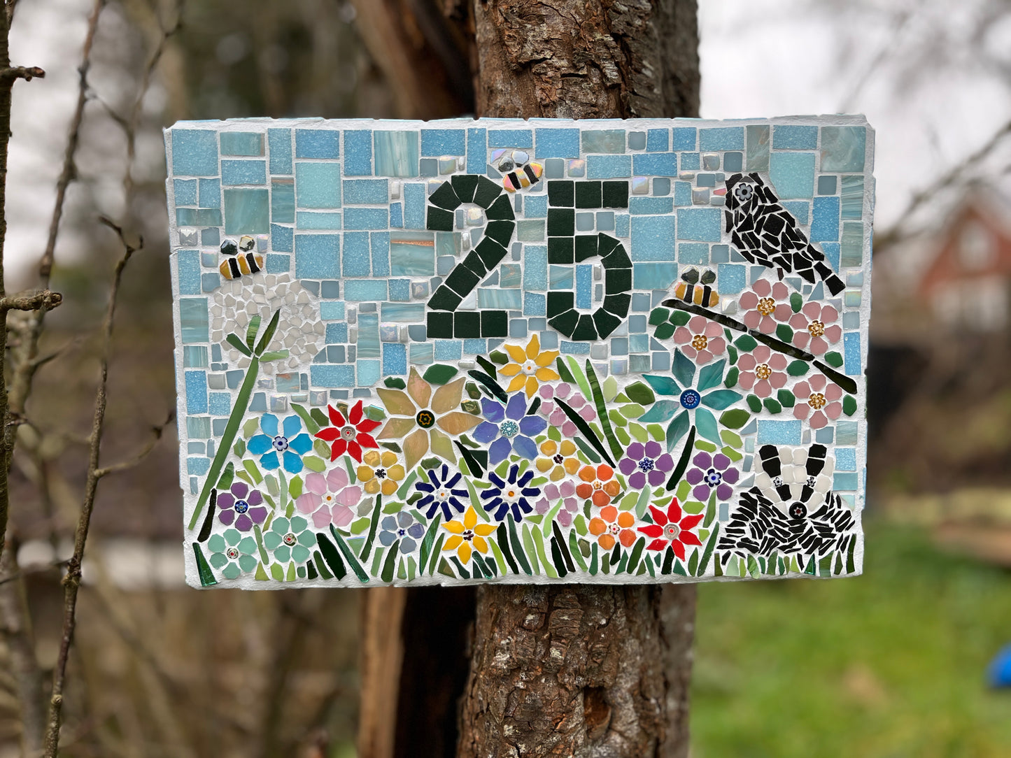 Custom Mosaic House Signs, Made to order.