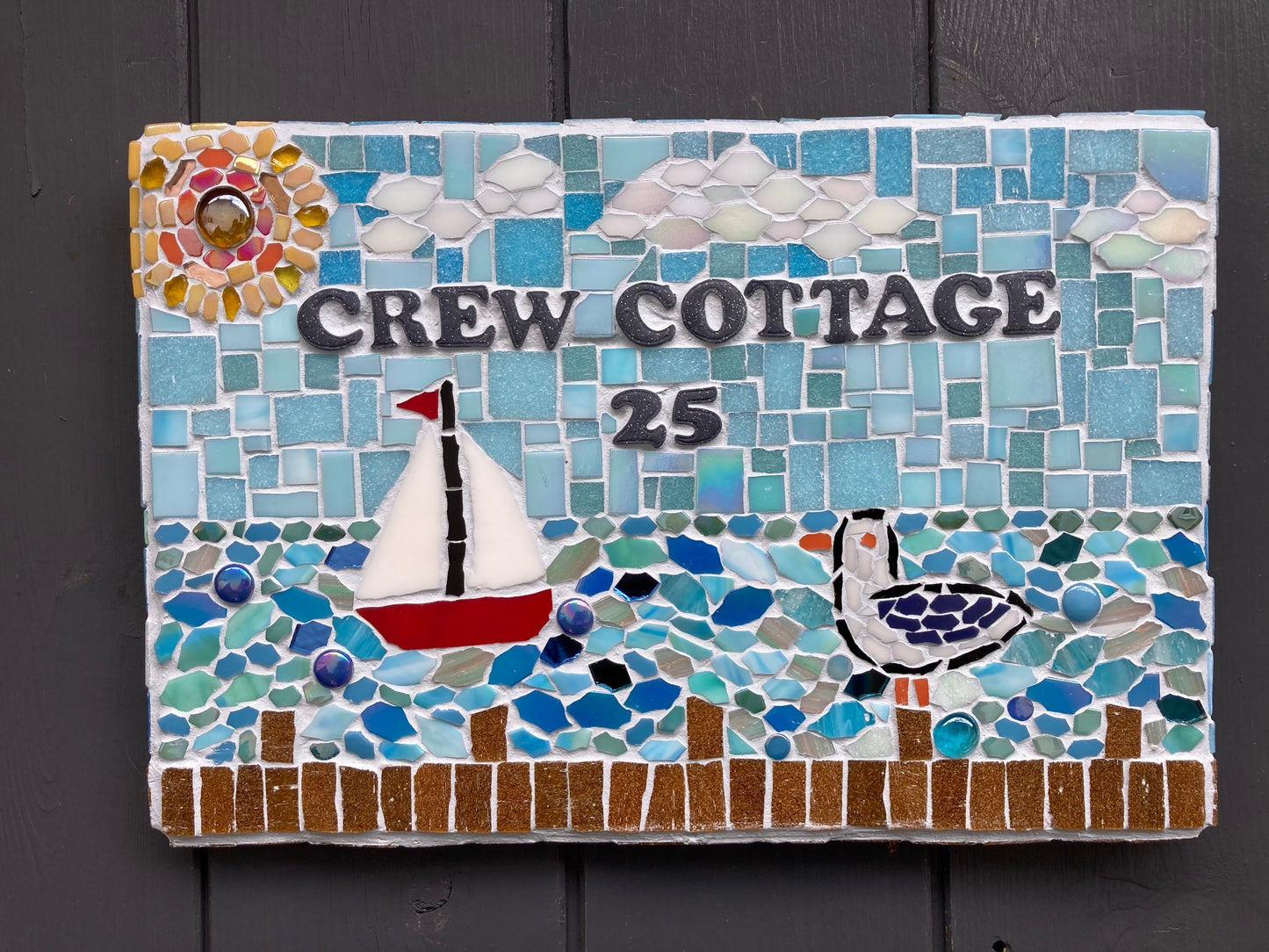 Custom Mosaic House Signs, Made to order.