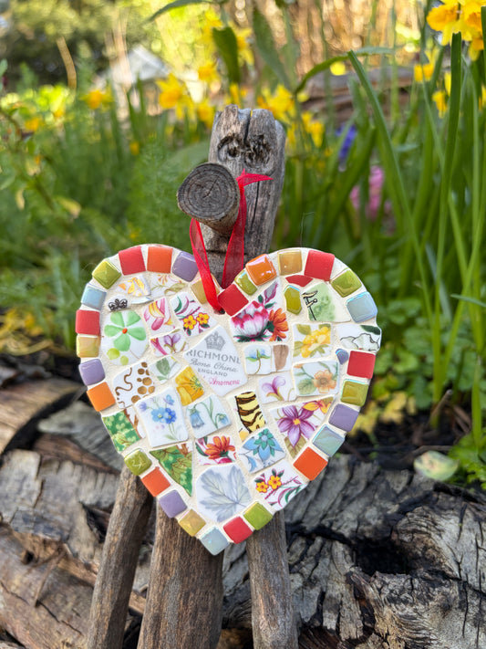 Mosaic Heart - Vintage China