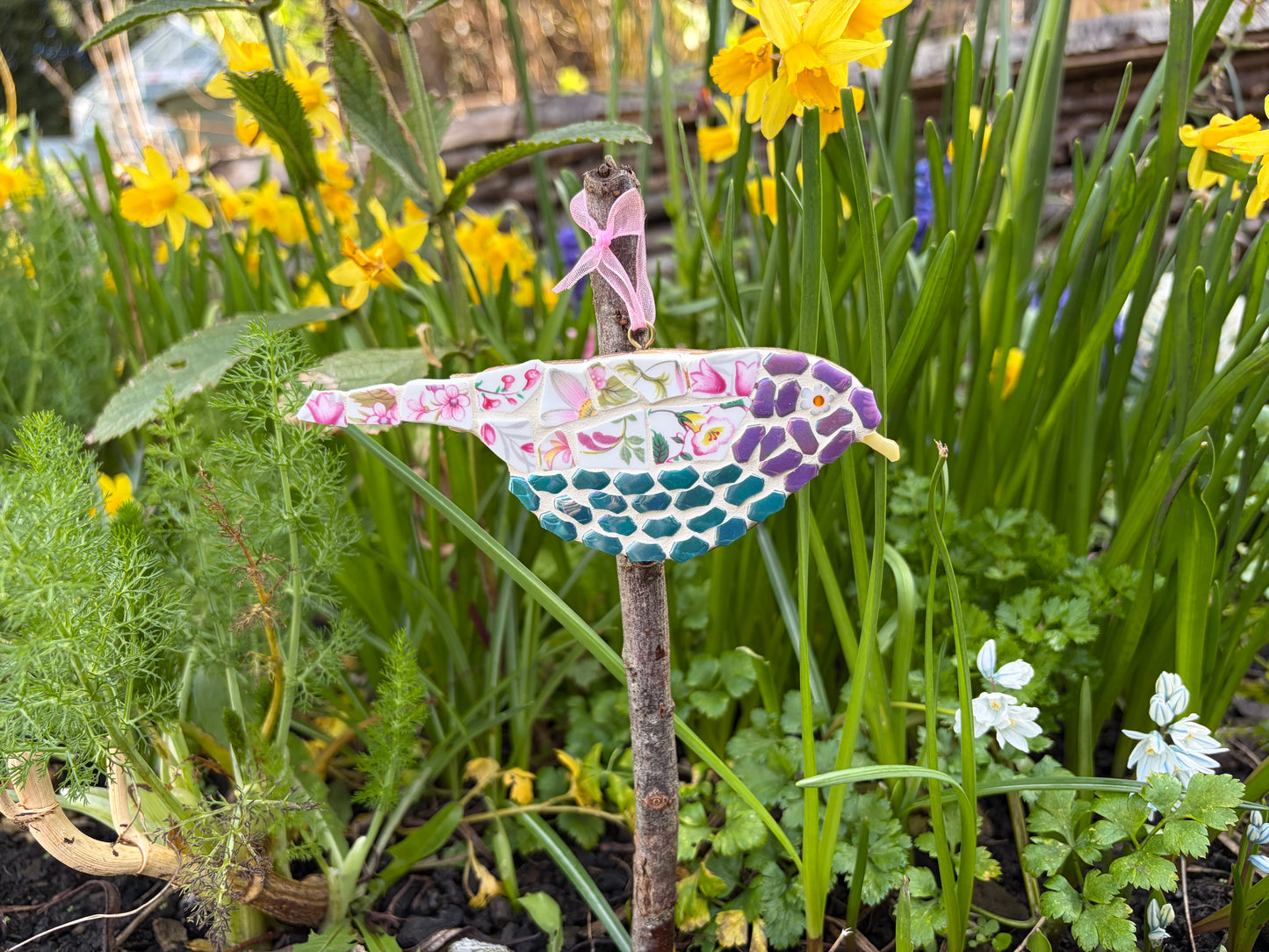 Mosaic Bird - Vintage China