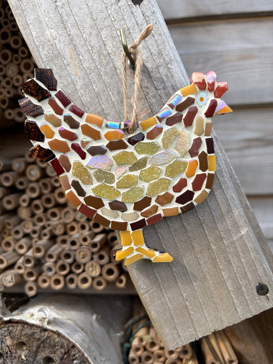 Mosaic Hen Wall Hanging – One of a Kind