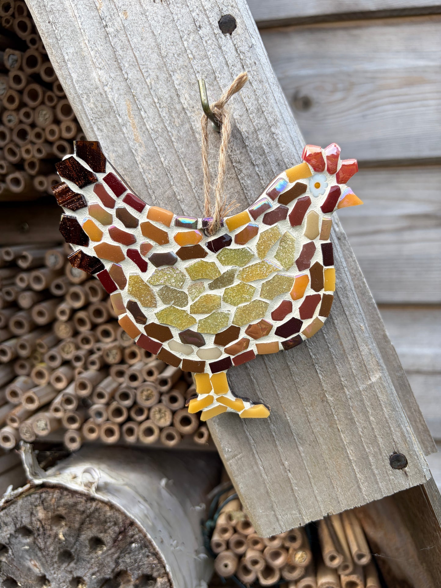 Mosaic Hen Wall Hanging – One of a Kind