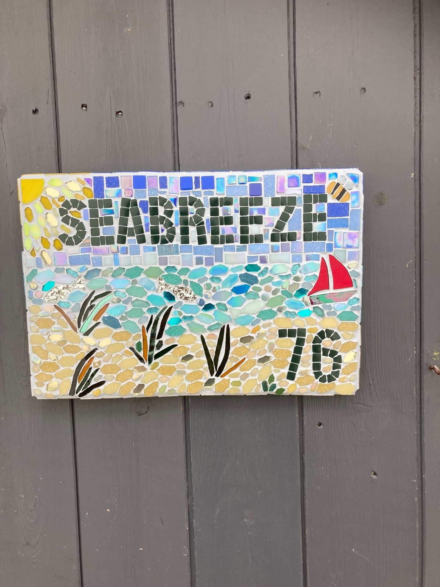 Custom Mosaic House Signs, Made to order.